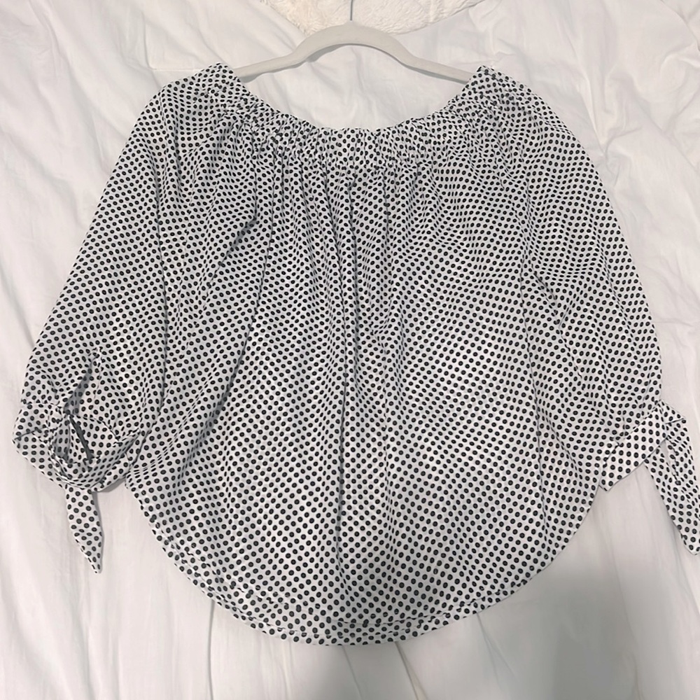Polka Dotted Long Sleeved Blouse